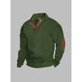 thumbnail image 2 of SUNSIOM Men's Fall Henley Sweater Patchwork Button Down Long Sleeve Knitwear Loose Fitting Pullover, 2 of 6