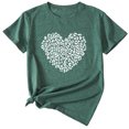 thumbnail image 2 of Anbech Heart Printed T-Shirt for Women Cute Graphic Junior Girls Short Sleeve Tee Tops with Crew Neck, 2 of 3