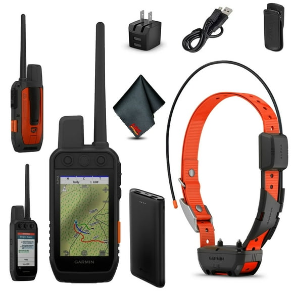Garmin Alpha 300i Handheld Advanced Tracking and Training System with inReach Satellite Technology Bundle with Garmin Dog Collar Alpha TT25 Tracker and Training Collar with GPS and Portable Charger