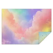 Pastel Rainbow Clouds Rectangle Tablecloth 60"x84",Waterproof Polyester Rectangle Table Cloth, Wipeable Spillproof Polyester Tablecloth for Dining, Camping, Indoor and Outdoor