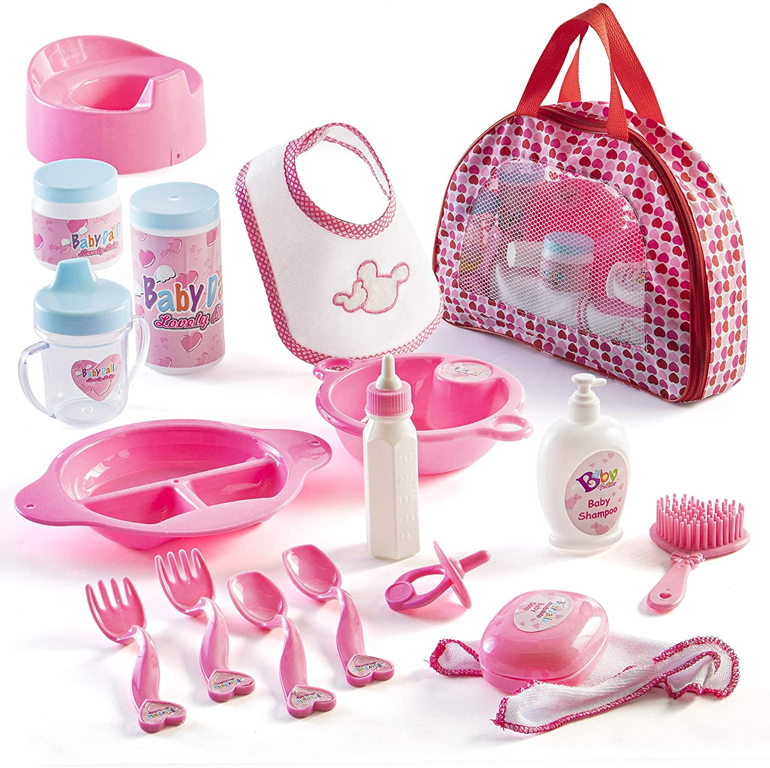 Prextex 18 Piece My First Baby Doll Accessories in Zippered Carrying