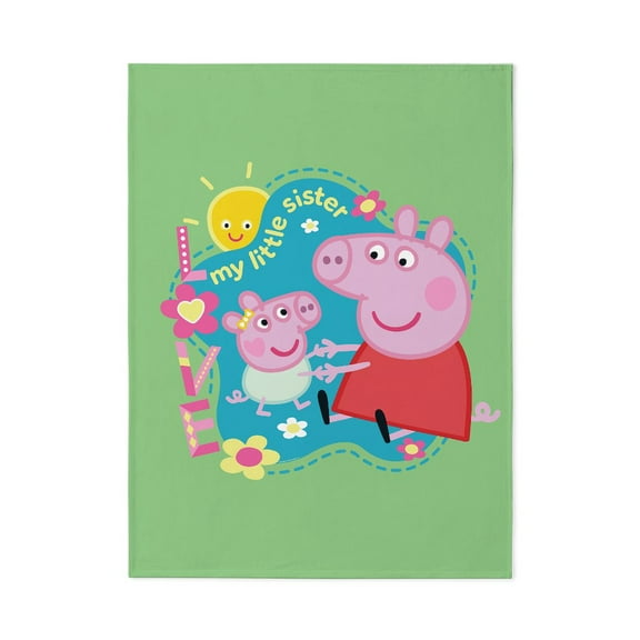 CafePress - Peppa Pig: My Little Sister - Large Plush Fleece Throw Blanket, 80" L x 60" W