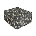 thumbnail image 1 of Floral Rectangle Pouf, Victorian Flowers Butterflies and Leaves Spring Freshness, Under Desk Foot Stool for Living Room Office Ottoman with Cover, 25", Dark Grey Champagne, by Ambesonne, 1 of 4