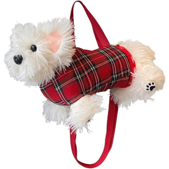 Cute Dog Shaped Crossbody Bag Plush Dog Shoulder Bag Casual Animal Handbags Y2k Fluffy Shoulder Bags Purse for Women