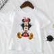 thumbnail image 3 of Linda camiseta de algodón para niños con estampado de Minnie Mickey Mouse, camisetas blancas de manga corta de verano, camisetas Harajuku para niños y niñas, ropa de bebé de Disney, 3 of 5