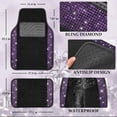 thumbnail image 5 of Car-Grand Bling Rhinestone Diamond car floor mats shining carpet sparkly glitter crytal with anti-slip heel waterproof universal fit cute girl women 4pcs Purple, 5 of 8