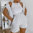 thumbnail image 3 of FOCUSNORM Femmes Shorts de Couleur Unie, Adultes Pantalons de Poche Occasionnels, 3 of 5