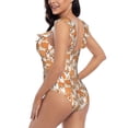 thumbnail image 4 of Fotbe Corgi Animal Women's Tummy Control Swimsuits Slimming One Piece Bathing Suit Ruffle Wrap V Neck Swimwear-, 4 of 8
