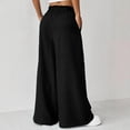 thumbnail image 3 of Lmueinov Women's Paperbag Waist Bow Tie Wide Leg Pants, Casual Hemp Polyester Blend Flowy High Waist Trousers with Pockets, S-XL, 3 of 4