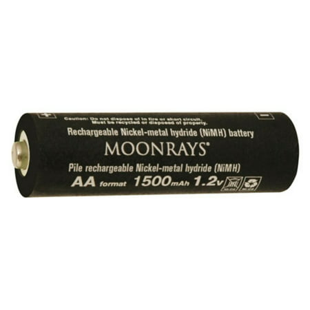 Moonrays 97143 Rechargeable NiMh AA Batteries for Solar Powered Units, 1500-mAh,