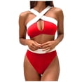 thumbnail image 1 of Sexy mujer moda Bikini Patchwork dos piezas estampado traje de baño conjunto de ropa de playa Fridja nalpqowj58675, 1 of 9