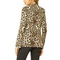 thumbnail image 4 of INSPIRE CHIC Women's Leopard Print Long Sleeve Open Front Cardigan Beige Brown M, 4 of 8
