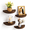 Brown-Screw Mount (S+S+S+S), variant on Half Round Floating Shelves For Wall 4 Pack Small Paulownia Wood Screw Mount & Decor