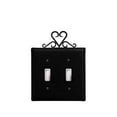 thumbnail image 1 of Village Wrought Iron ESS-51 Heart Switch Cover Double - Black, 1 of 4