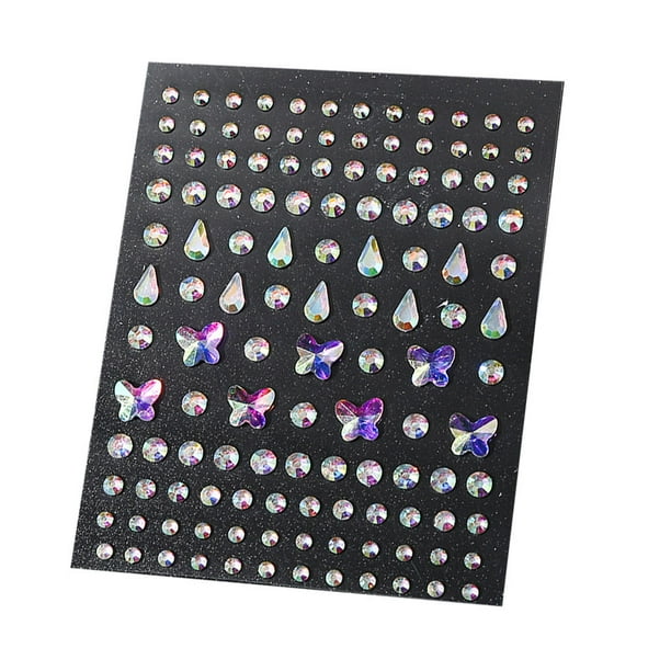 Vogacara Gemas para la cara de los ojos, pegatinas autoadhesivas de diamantes de imitación, cuentas ostentosas, maquillaje con purpurina de Tratamientos faciales Tipo 2