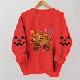 thumbnail image 6 of Enjoytime Halloween Crewneck Sweatshirts Women Pumpkin Graphic Long Sleeve Fall Fashion Casual Pullover Top, 6 of 7