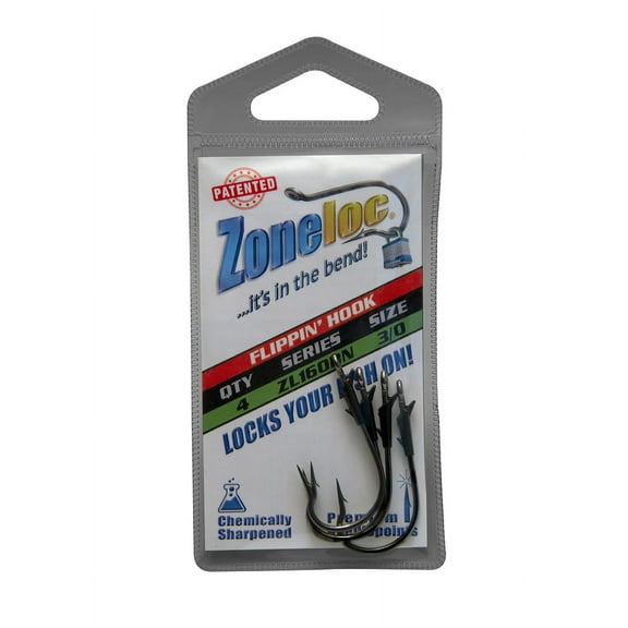 Zoneloc - Flippin' Hook - 4pc Black Nickel