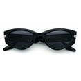 thumbnail image 2 of Womens Art Deco Mod Thick Temple Cat Eye Sunglasses All Black, 2 of 10