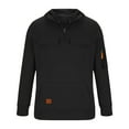 thumbnail image 4 of Abcomgle Boys Cargo Hoodies Oversized Quarter Zip Sweatshirt Boys Tactical Long Sleeve Boys Pullover Hoodies Athletic Outdoor Workout Hoodies for Boys Kids with Cargo Pockets,10-11 Years,Black, 4 of 7