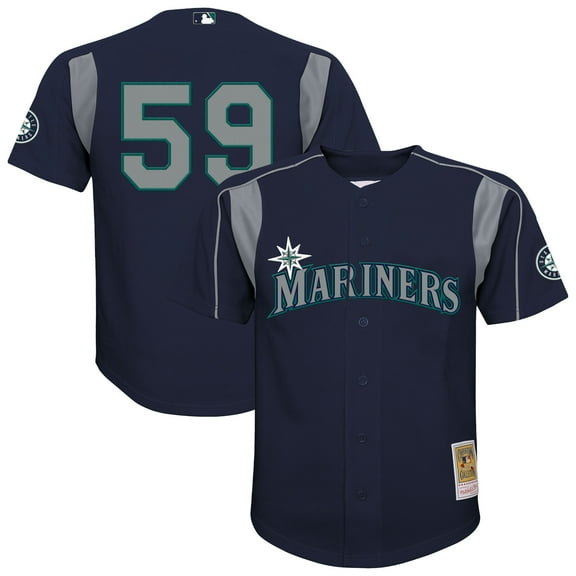 Youth-Mitchell & Ness Felix Hernandez Navy Seattle Mariners Mesh Batting Practice Jersey