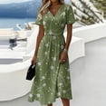 thumbnail image 2 of Summer Dresses for Women Casual Short Sleeve Wrap V Neck Sundress A-Line Beach Vacation Dresses 2026, 2 of 7