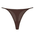 thumbnail image 2 of YWDJ Sexy Thongs for Women Cotton Lightweight G String No Show Fashion Comfortable Sexy Ice Shreds Solid Color T-Shaped Briefs Brown L, 2 of 3