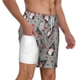thumbnail image 2 of Kdxio Halloween Gnome Print Men'S Swim Trunks With Compression Liner 7 Inch Inseam Quick Dry Swim Shorts, 2 of 7