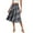 Gray, variant on Yucgh Women's Floral Print A-line Midi Skirt with Pockets, High Waist Casual Skirt, Drawstring Waist Summer Skirt,Blue,L