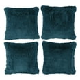 thumbnail image 4 of Home Soft Things Luxury Shaggy Faux Fur Throw Pillow Cases, Ultra Soft Plush Pillow Covers Fluffy Decorative Cushion Covers, No Pillow Insert, Set of 4, Teal, 20x20 Inch, 4 of 6