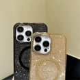 thumbnail image 2 of for iPhone Case,[Compatible with MagSafe] Glitter Crystal Diamend Rhinestone Sparkle Sparkly Bumper Camera Lens Protection Soft Shockproof Phone Case (Gold,iPhone 11), 2 of 6