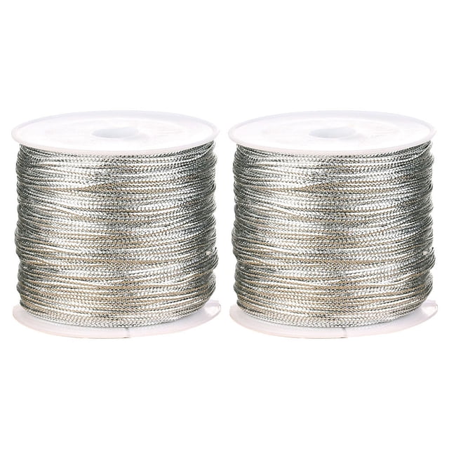 Shisuyan 2 Roll Creative Wrapping Rope Practical Fashion Gift Package Rope DIY Decoration Supplies for Home Shop Store (Silver)