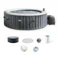 thumbnail image 1 of Intex PureSpa Greywood Deluxe Spa Set, 170 Bubble Jet Hot Tub with Cover, 85x28", 1 of 12