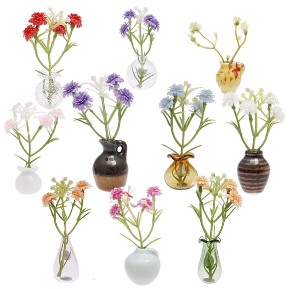 HKJUNFEI 10Pcs Mini Vase Magnets Anti Collision Magnetic for Real Flower Funny Aesthetic Plant Pot Locker Office Kitchen Decoration