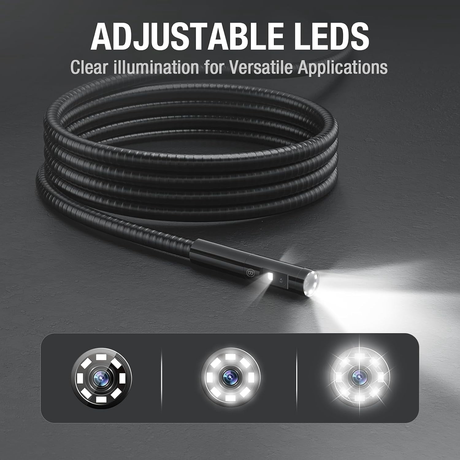 Teslong Triple Lens Borescope Inspection Camera Endoscope Camera with LED Light, NTS300 5" IPS Industrial Endoscope, 1080P Waterproof Flexible Probe ffor Wall,Automotive Engine,Home,Pipe,Car(5FT)