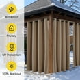 thumbnail image 3 of NICETOWN Winter Thermal Insulated Curtain for Patio, Light Block Quilted Noise Reducing Windproof Top Grommet & Bottom Backtab Drapes, Tan, W52 x L84, 1 Panel, 3 of 8