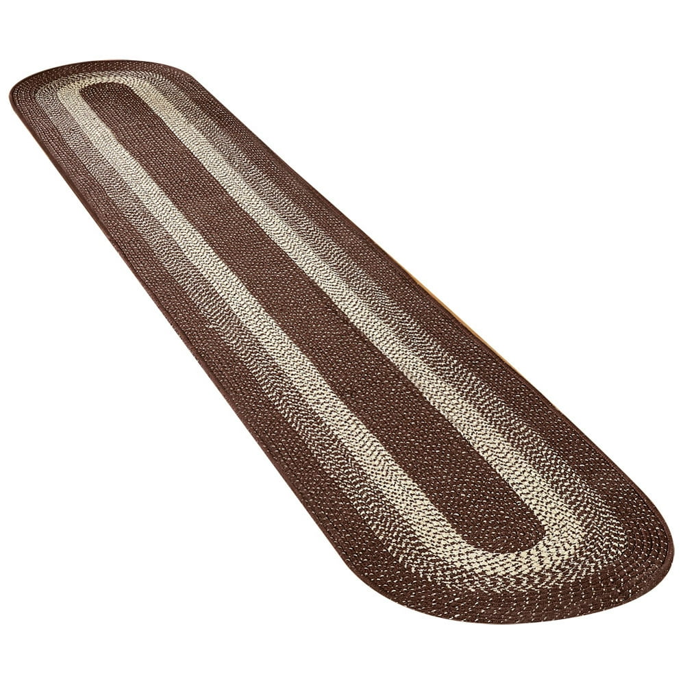 Traditional Long Braided Runner Rug for the Hallway, Kitchen, Entryway