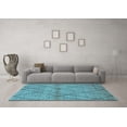 thumbnail image 3 of Ahgly Company Indoor Square Oriental Light Blue Industrial Area Rugs, 7' Square, 3 of 4