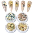 thumbnail image 1 of 3D Nail Art Charms Rose Flower Gold Silver Metal Studs Nail Rhinestones Chain Shell Slices Nail Art Accessories 4 Box Mixed-style Nail Art Decoration(4pcs), 1 of 7