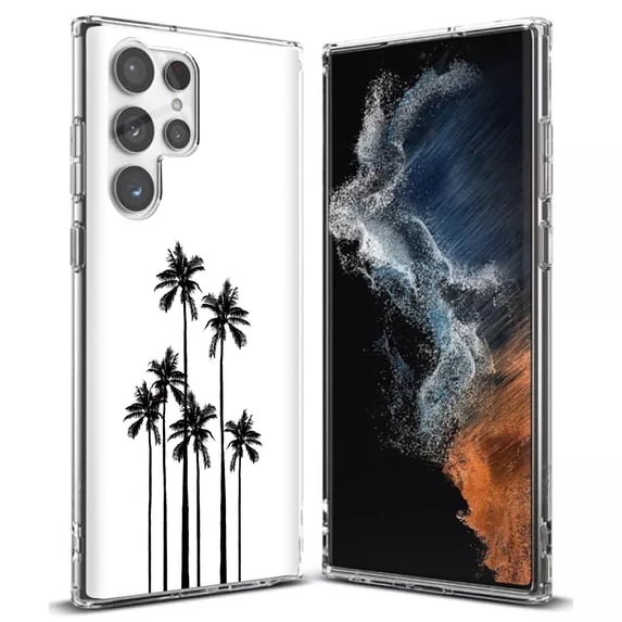 TalkingCase Slim Phone Case Compatible for Samsung Galaxy S22 Ultra 5G, Palm Trees Print, Thin Light, Flexible, Soft, USA