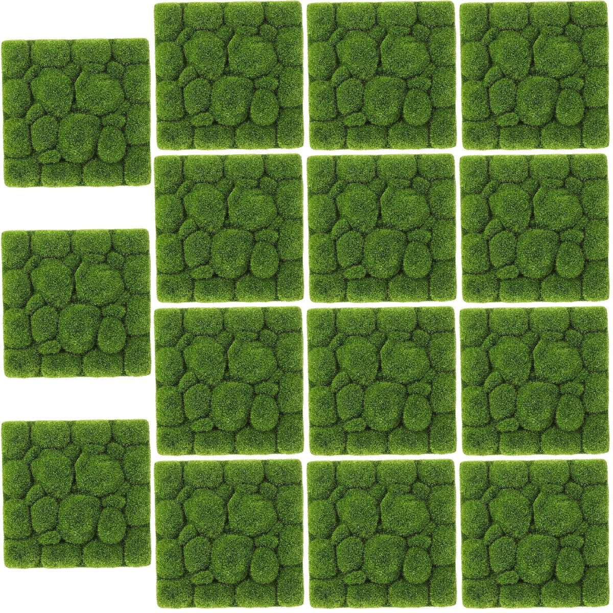 Movtotop 15pcs Simulation Moss Foams Board Green Plants Wall Decoration Diy Wall Background 30*30cm