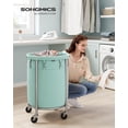 thumbnail image 2 of Cesta de lavandería SONGMICS Rolling 110 L con marco de acero, color verde menta, 2 of 7
