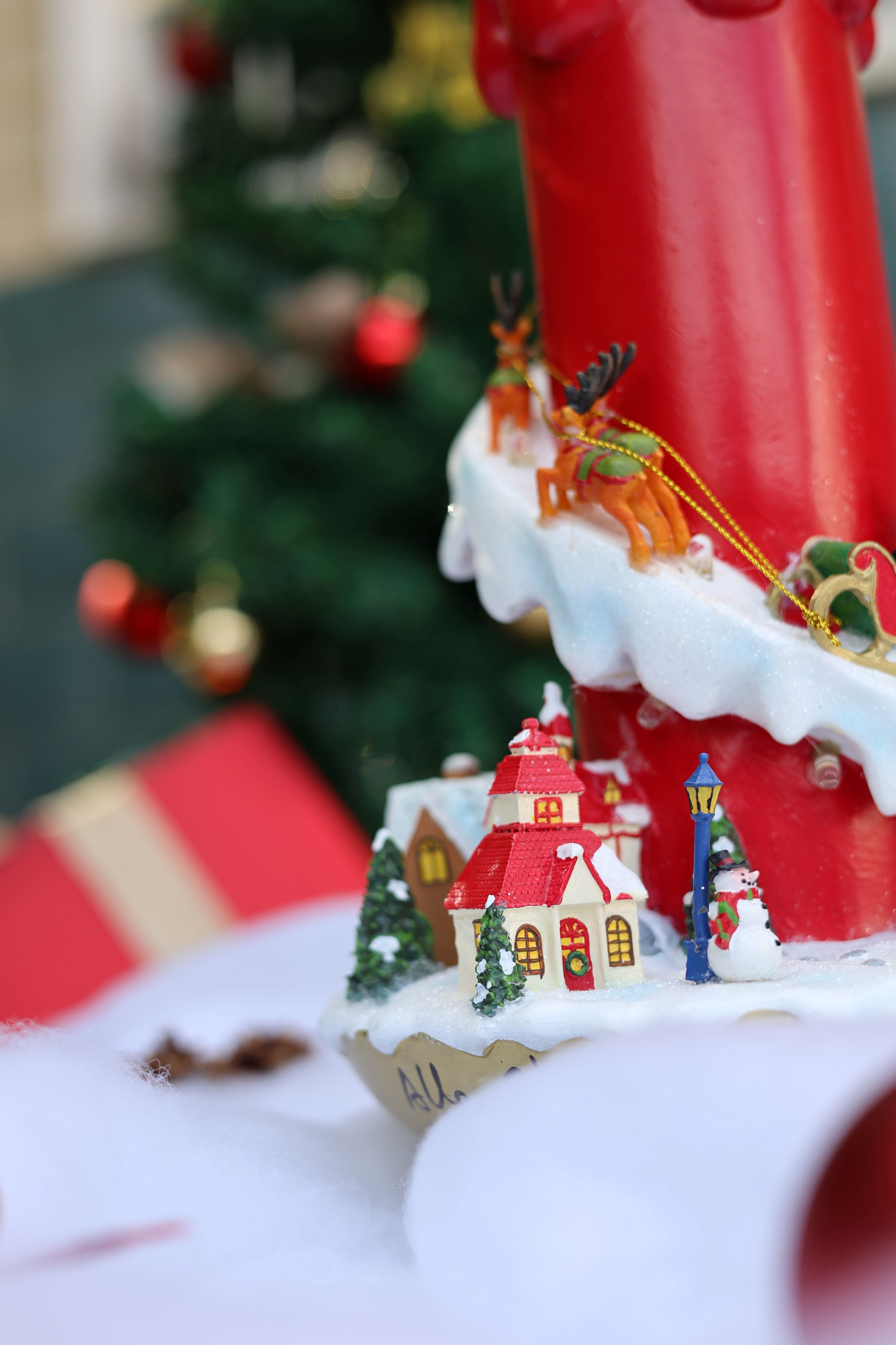 13in Lighted Christmas Candle Decor Battery Operated Indoor Use Only