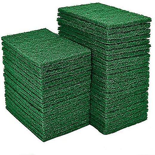 40 almohadillas para fregar, almohadillas para fregar platos, almohadillas para fregar reutilizables verdes de 4 x 6 pulgadas para platos, fregadores de cocina y parrillas de metal. kaili Sencillez