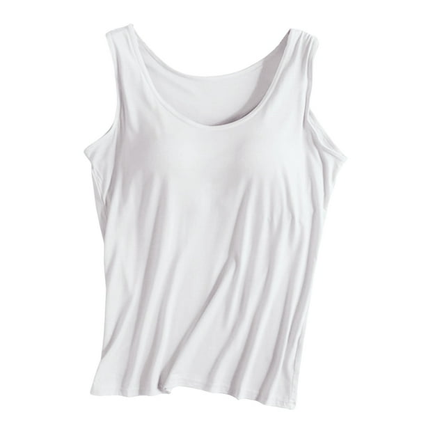 Camiseta sin mangas con tirantes y relleno en el pecho, sin aros, para yoga y deporte - Poliéster, diseño acanalado, adecuada para ocasiones deportivas informales.