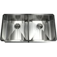 Contemporary Durable Zero 16 Gauge Stainless Steel Double Bowl Undermount Kitchen Sink with Lift