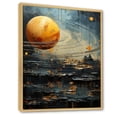 thumbnail image 2 of Designart "Saturn s Sonata Neptune in Yellow and Black III" Neptune Floater Framed Wall Art Print, 2 of 7