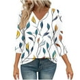 thumbnail image 2 of CYMMPU Tunic Tops 3/4 Sleeve Blouses for Women Dressy Casual V Neck Loose Fit Floral Pattern Summer Fashion Shirts Spring Tops Business Elegant Work Topss Multicolor XXL, 2 of 5