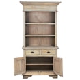 thumbnail image 6 of Cottage Hutch Buffet Driftwood Brown Bookcase Cabinet Solid Wood Mahogany, 6 of 6