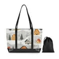 thumbnail image 7 of FORMRS Laptop Tote Bag for Women with 15.6" Computer Compartments Handbag, Orange Snow Houses, 7 of 7