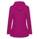 thumbnail image 3 of Chaquetas y abrigos casuales con capucha de manga larga para mujer, chaquetas casuales lisas para exteriores, abrigo impermeable con capucha y cremallera de talla grande, abrigo a prueba de viento con, 3 of 5